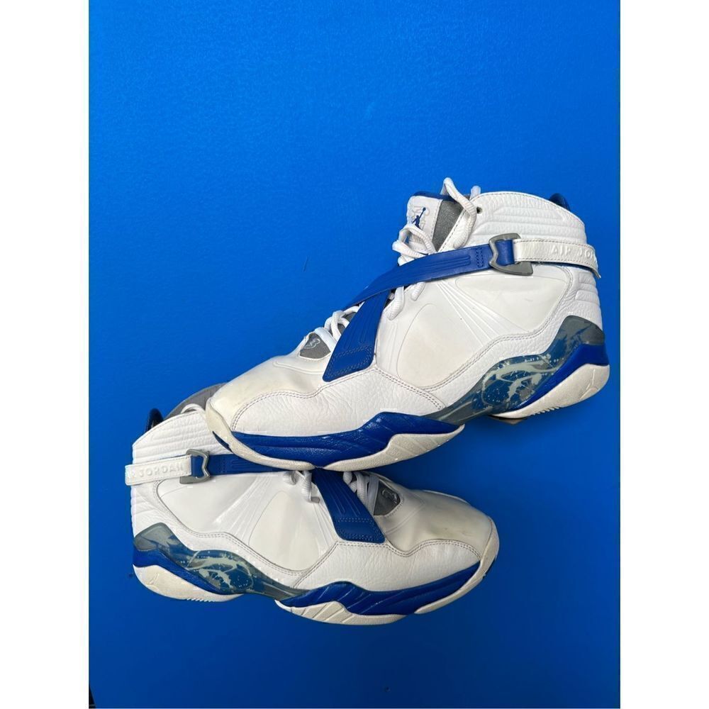 Nike Air Jordan 8.0 Size 12 White/Royal Blue/Silver 467807-102